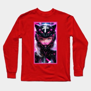 Anime Race Girl | Special Anime Artwork | Pink Red Black Blue Chibi Manga Anime Art Long Sleeve T-Shirt